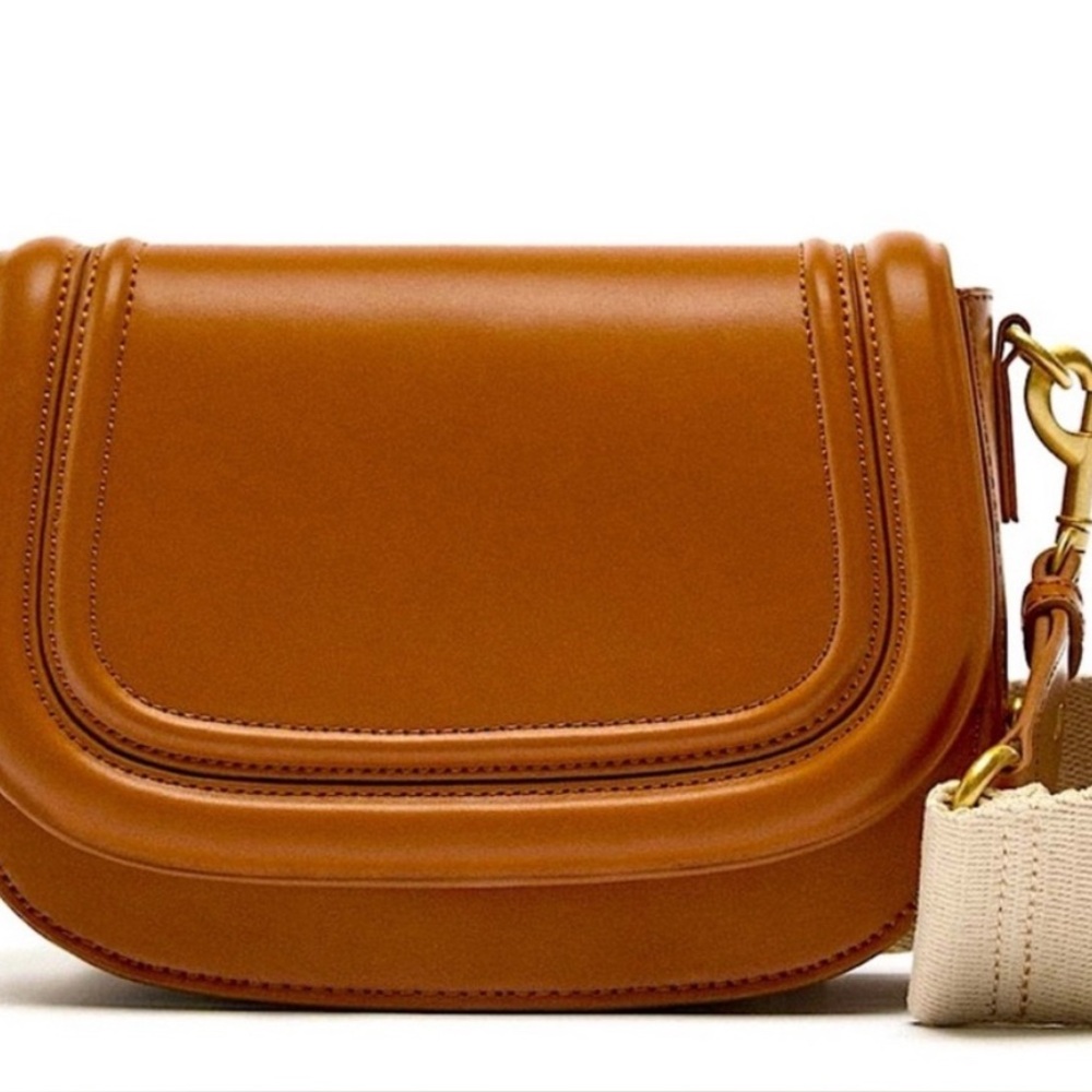 Zara Tan Crossbody Bag with Flap